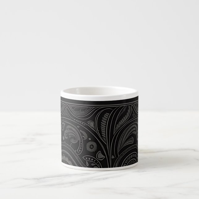 Tasse Expresso Espresso/Gris/Paisley Noire/Mug de spécialités (Devant)