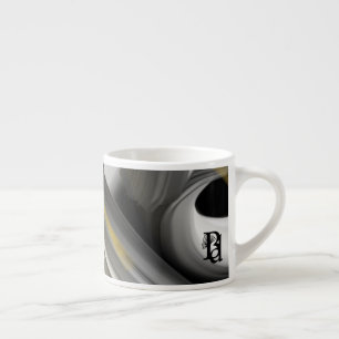 Tasse Expresso Espresso Mug Abstrait Art Noir Blanc Or