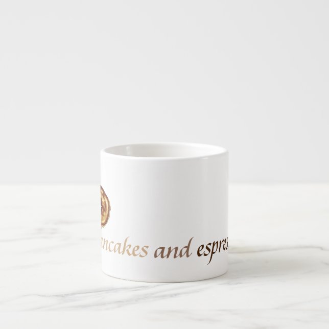 Tasse Expresso Espresso Mug /Coupe avec lettre P Pancake Design (Devant)