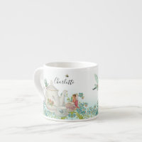 Fairy Garden Tea Party Blue Floral Dragonfly Bee