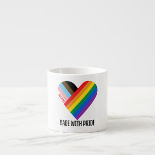 Tasse Expresso Fait avec fierté Cœur arc-en-ciel personnalisé mod