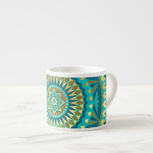 Tasse Expresso Fantaisie Mandala Bleu Or