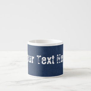 Tasse Expresso Faux Blue Jeans Denim Texte personnalisé Espresso