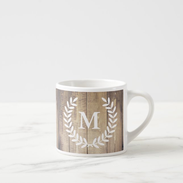 Tasse Expresso Ferme rustique Grange Bois et lauriers blancs (Droite)