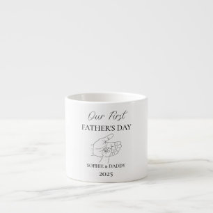 Tasse Expresso Fête de notre premier père Nom du bébé, père et