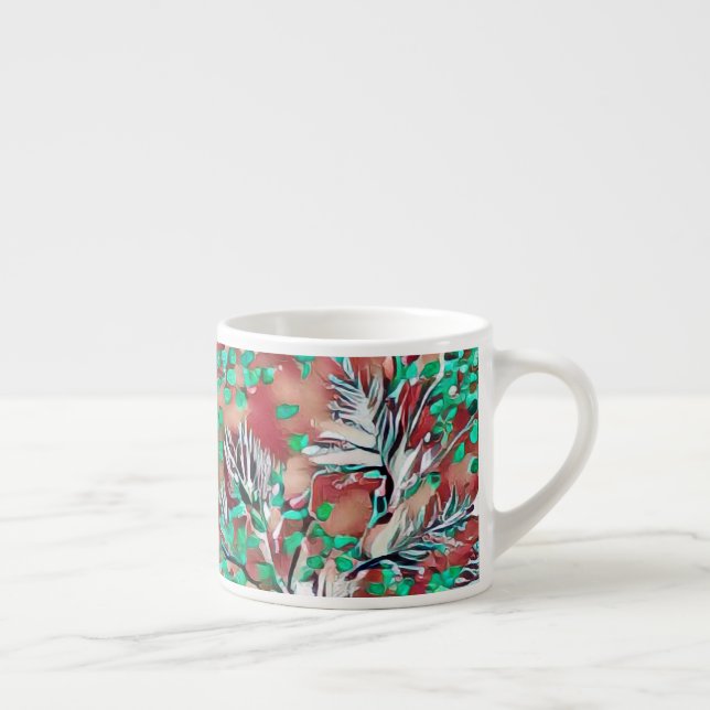 Tasse Expresso Feuille et plante - Design motif moderne (Droite)