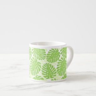 Tasse Expresso Feuilles De Plante Tropical - Monstera Motif