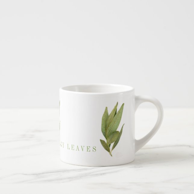 Tasse Expresso FEUILLES FRAÎCHES DE LAURIER Pot à expresso (Droite)