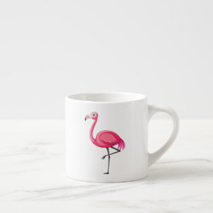 Tasse Expresso Flamant dans un style de dessin animé-23654