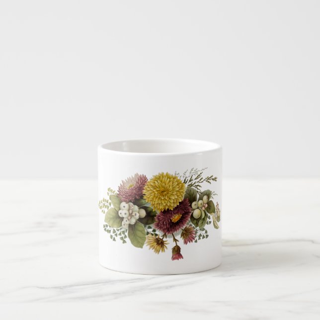 Tasse Expresso Fleur de chrysanthème mère florale (Devant)