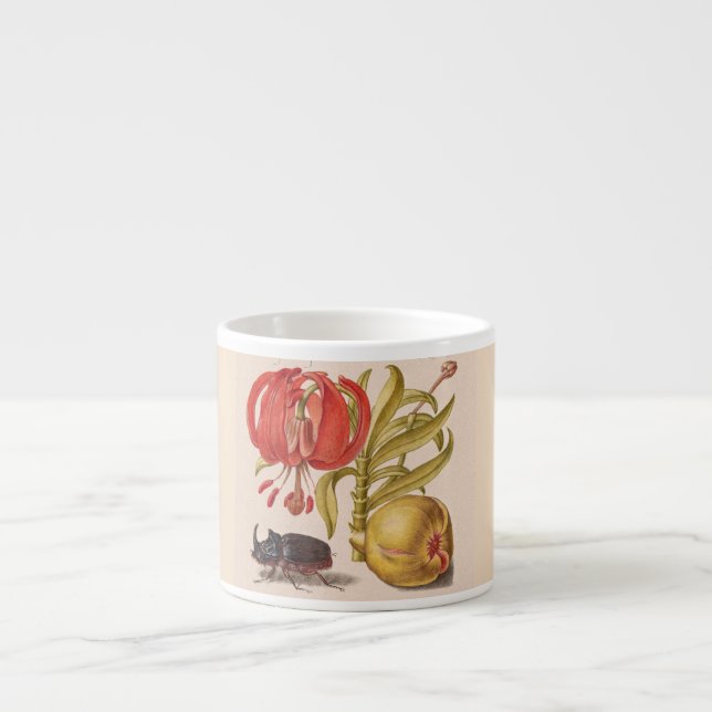 Tasse Expresso Fleur de grenade, Fruit et Rhinoceros Beetle (Devant)