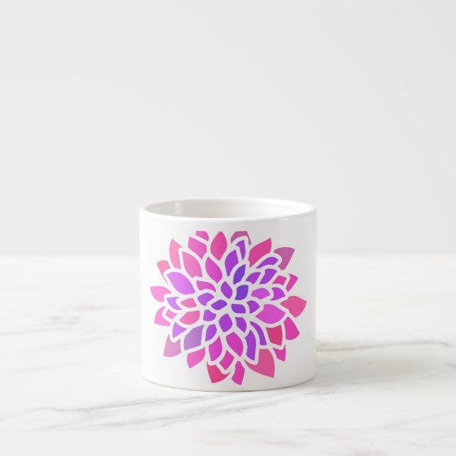 Tasse Expresso Fleur Hippie rose Rétro Moderne (Devant)