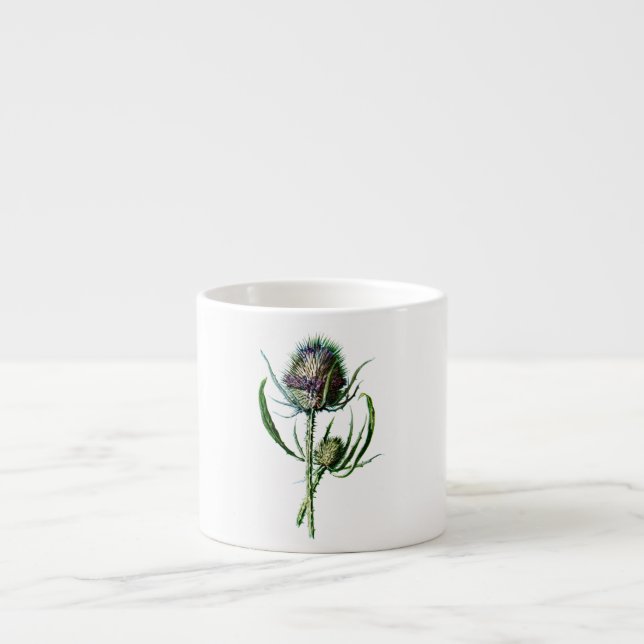 Tasse Expresso Fleur sauvage d'antiquité de chardon d'écossais du (Devant)