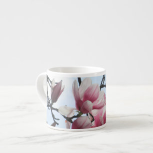 Tasse Expresso Fleurs blanches de rose d'arbre de tulipe de