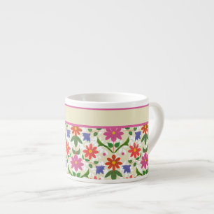 Tasse Expresso Fleurs chic, Pois sur Ecru Espresso Mug