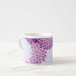 Tasse Expresso Fleurs Dahlia, Motif De Fleurs, Dahlia Violet