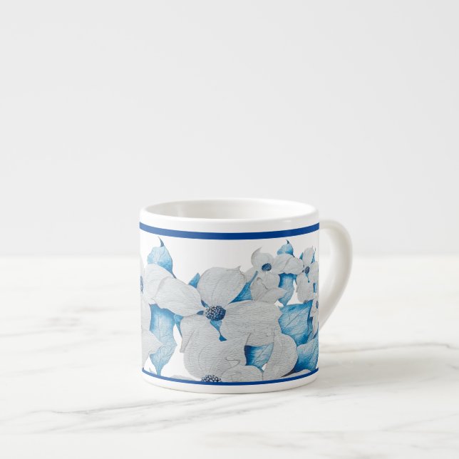 Tasse Expresso Fleurs de bois de chien sur une Mug d'Espresso (Devant droit)