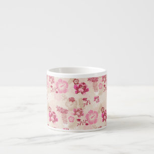 Tasse Expresso Fleurs modernes roses mignonnes motif Haut basket