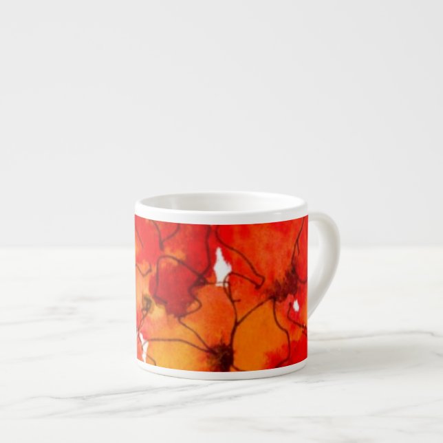 Tasse Expresso Fleurs murales d'araignée et d'orange Espresso Mug (Devant droit)