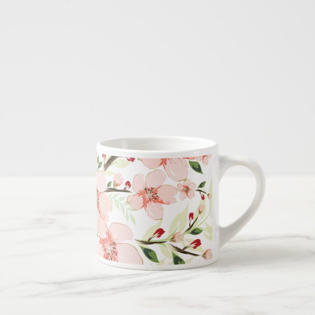 Tasse Expresso Fleurs roses (Droite)