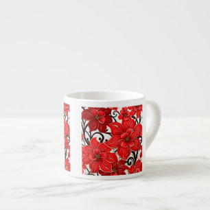 Tasse Expresso Fleurs rouges Motif Espresso Mug