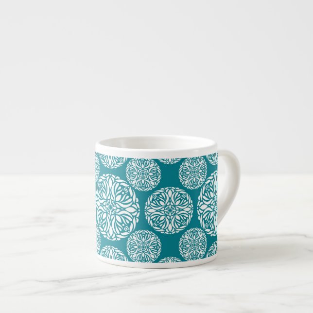 Tasse Expresso Flocon de neige floral d'hiver (Devant droit)