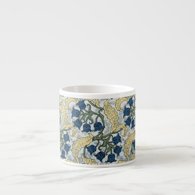 Tasse Expresso Floral Blue Flowers Lily Valley Répétition (Devant)
