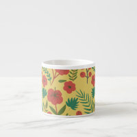 Floral sans couture motif rouge jaune vert fleurs