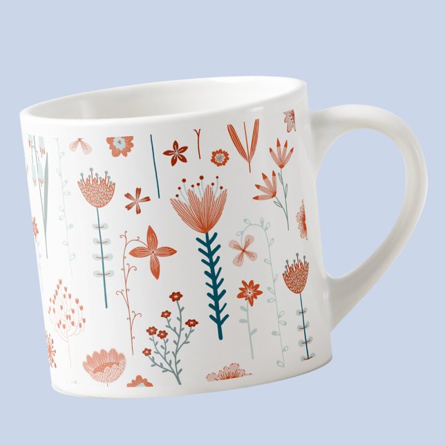 Tasse Expresso Floral scandinave (Scandinavian floral modern espresso cup)
