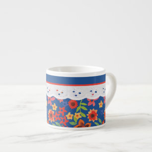 Tasse Expresso Flore Retro Personnalisée, Faux Lace Espresso Mug