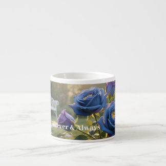 Tasse Expresso Forever & Always - Romantic Blue Rose cadeau Flora