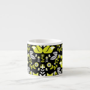 Tasse Expresso Fox Nordic Scandinavian Folk Art nappe