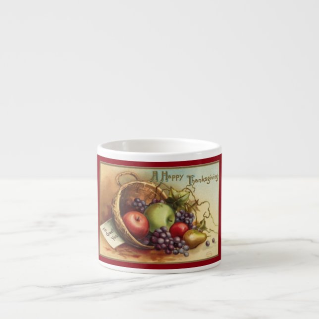 Tasse Expresso Fruit vintage de thanksgiving (Devant)