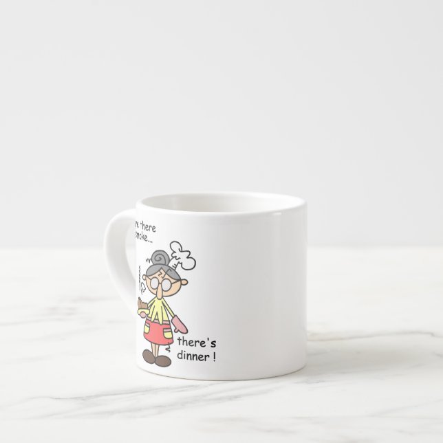 Tasse Expresso Fumée et T-shirts et cadeaux de dîner (Devant gauche)