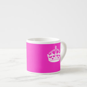 Tasse Expresso GARDER CALM CROWN Royal Icon sur Pink Personnalise