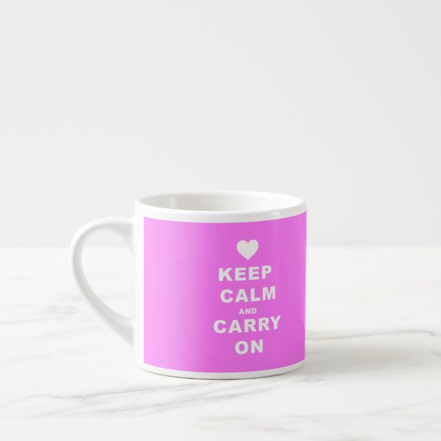 Tasse Expresso GARDEZ CALME ET PORTEZ-VOUS SUR Rose (Gauche)