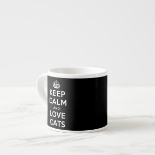 Tasse Expresso Gardez le calme et l'amour chats