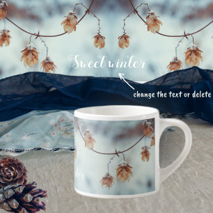 Tasse Expresso Garland de houblon séché dans l'Arrière - plan nei