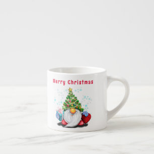 Tasse Expresso Gnomes de Noël avec Coupe d'Espresso Cadeau