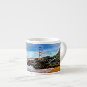Tasse Expresso Golden gate bridge au coucher du soleil