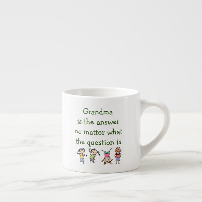 Tasse Expresso Grand-mère est la réponse Fun Kids Citation (Droite)