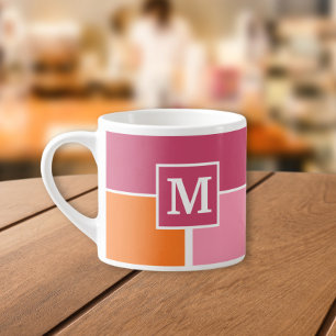 Tasse Expresso Grandes bandes Feminine avec Monogramme