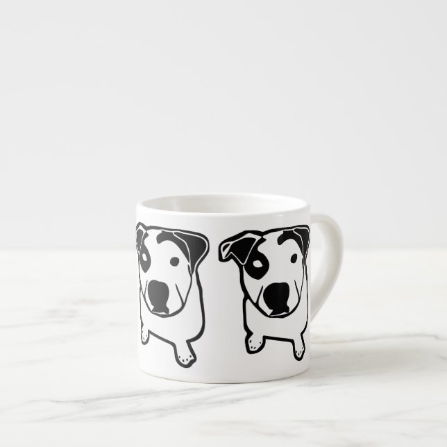 Tasse Expresso Graphique d'à l'os de pitbull (Devant droit)