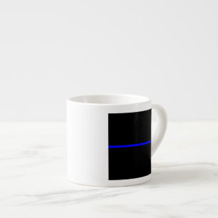Tasse Expresso Graphique Symbolique de ligne bleue mince