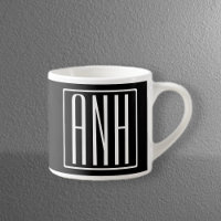 Gras moderne 3 initiales Monogramme | Blanc sur no