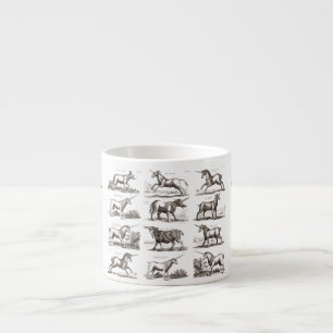 Tasse Expresso Gravure de licorne antique spécimen de zoologie vi