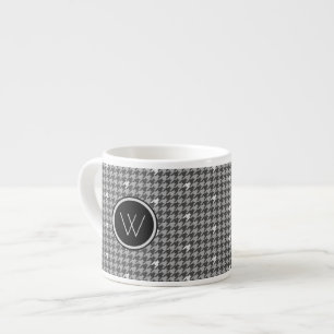 Tasse Expresso Gris avec Houndstooth Accent Argent Bouge de spéci