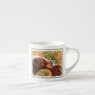 Tasse Expresso Grizzly Bear Mom and Cub Painting - Wildlife Art