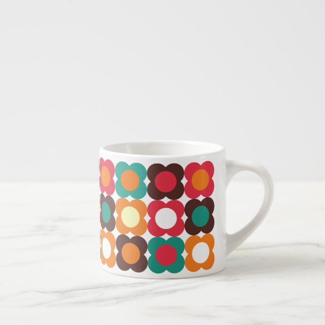Tasse Expresso Groovy 70s Retro Flower Pattern | Bold Boho Floral (Droite)