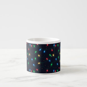 Tasse Expresso Guirlande de lumières de Noël sans couture